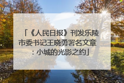 《人民日报》刊发乐陵市委书记王晓勇署名文章：小城的光影之约
