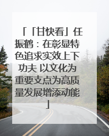 「甘快看」任振鹤：在彰显特色追求实效上下功夫 以文化为重要支点为高质量发展增添动能