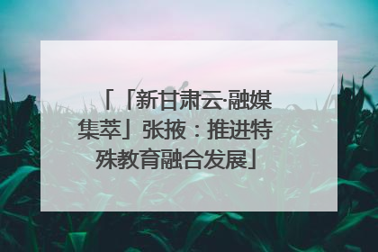 「新甘肃云·融媒集萃」张掖：推进特殊教育融合发展