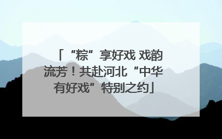 “粽”享好戏 戏韵流芳！共赴河北“中华有好戏”特别之约
