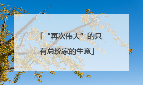 “再次伟大”的只有总统家的生意