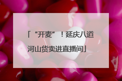 “开麦”！延庆八道河山货卖进直播间
