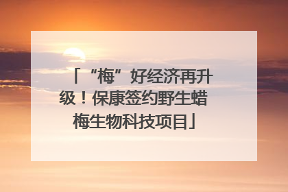 “梅”好经济再升级！保康签约野生蜡梅生物科技项目