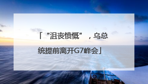 “沮丧愤慨”，乌总统提前离开G7峰会