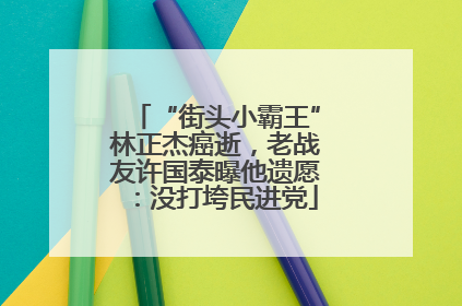 “街头小霸王”林正杰癌逝，老战友许国泰曝他遗愿：没打垮民进党