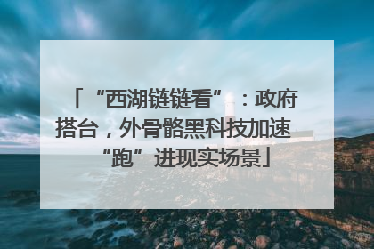 “西湖链链看”：政府搭台，外骨骼黑科技加速“跑”进现实场景