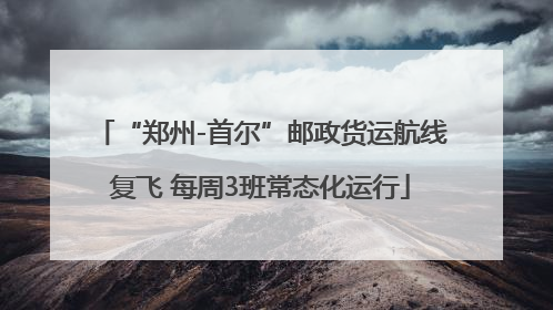 “郑州-首尔”邮政货运航线复飞 每周3班常态化运行