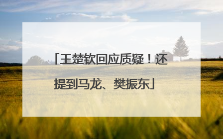 王楚钦回应质疑！还提到马龙、樊振东