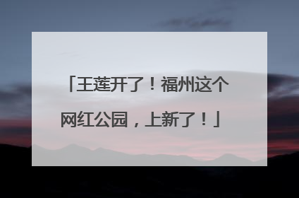 王莲开了！福州这个网红公园，上新了！