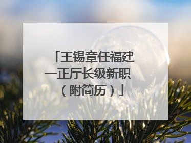 王锡章任福建一正厅长级新职（附简历）