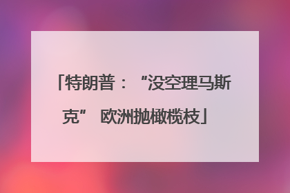 特朗普：“没空理马斯克” 欧洲抛橄榄枝