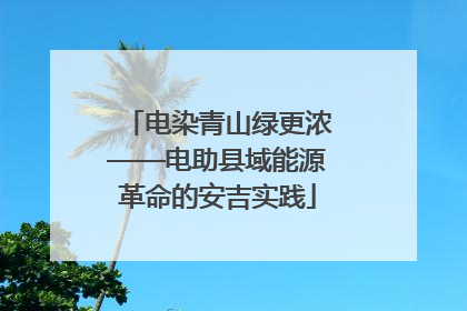电染青山绿更浓——电助县域能源革命的安吉实践