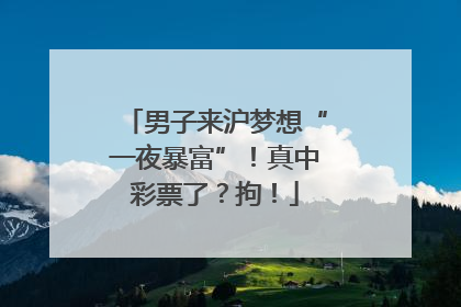 男子来沪梦想“一夜暴富”！真中彩票了？拘！