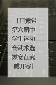 甘肃省第六届中学生运动会武术选拔赛在武威开赛