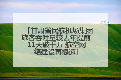 甘肃省民航机场集团旅客吞吐量较去年提前11天破千万 航空网络建设再提速