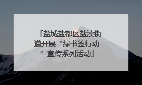 盐城盐都区盐渎街道开展“绿书签行动”宣传系列活动