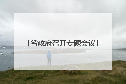 省政府召开专题会议