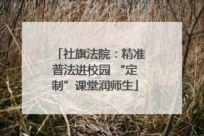 社旗法院：精准普法进校园 “定制”课堂润师生