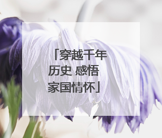 穿越千年历史 感悟家国情怀