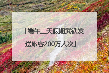 端午三天假期武铁发送旅客200万人次