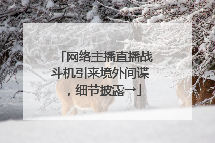 网络主播直播战斗机引来境外间谍，细节披露→