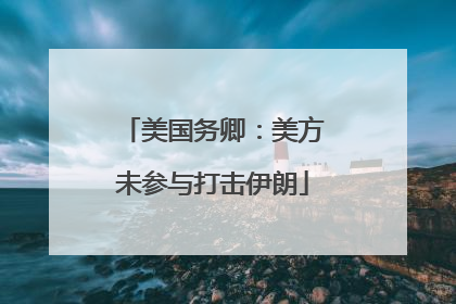 美国务卿：美方未参与打击伊朗