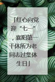 红心向党迎“七一”，襄阳第一干休所为老同志过集体生日