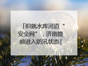 织就水库河道“安全网”，济南提前进入防汛状态