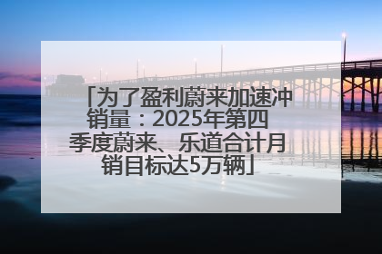 为了盈利蔚来加速冲销量：2025年第四季度蔚来、乐道合计月销目标达5万辆