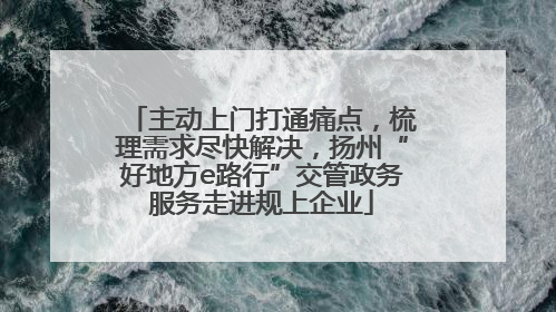 主动上门打通痛点，梳理需求尽快解决，扬州“好地方e路行”交管政务服务走进规上企业