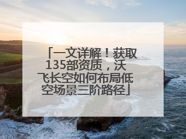 一文详解！获取135部资质，沃飞长空如何布局低空场景三阶路径
