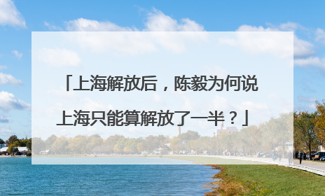上海解放后，陈毅为何说上海只能算解放了一半？