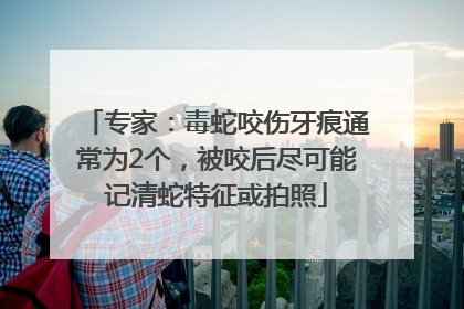 专家：毒蛇咬伤牙痕通常为2个，被咬后尽可能记清蛇特征或拍照