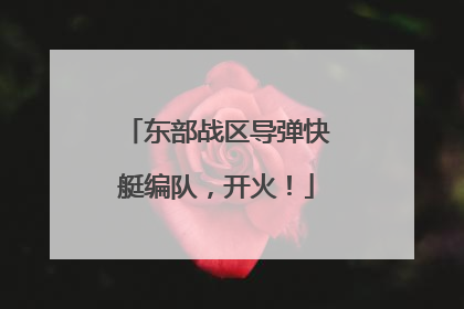 东部战区导弹快艇编队，开火！