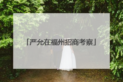 严允在福州招商考察