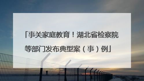 事关家庭教育！湖北省检察院等部门发布典型案（事）例