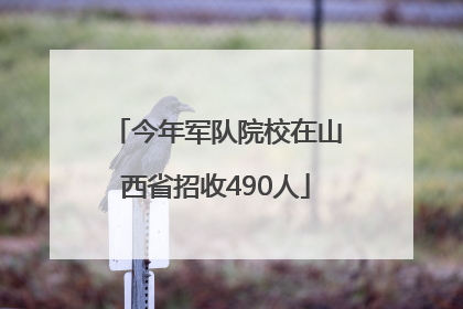 今年军队院校在山西省招收490人