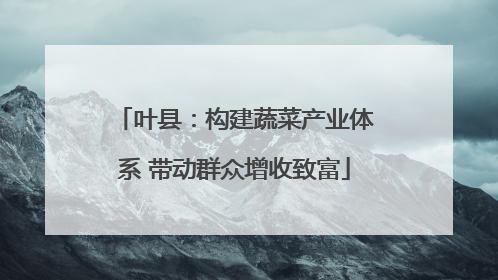 叶县：构建蔬菜产业体系 带动群众增收致富