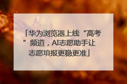 华为浏览器上线“高考”频道，AI志愿助手让志愿填报更稳更准