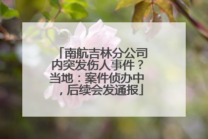 南航吉林分公司内突发伤人事件？当地：案件侦办中，后续会发通报