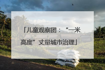 儿童观察团：“一米高度”丈量城市治理