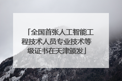 全国首张人工智能工程技术人员专业技术等级证书在天津颁发