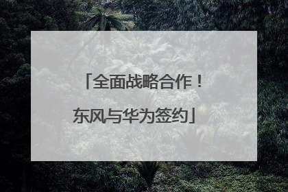 全面战略合作！东风与华为签约