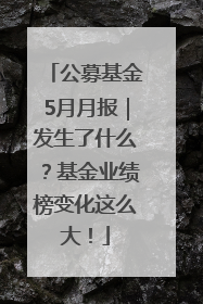 公募基金5月月报｜发生了什么？基金业绩榜变化这么大！