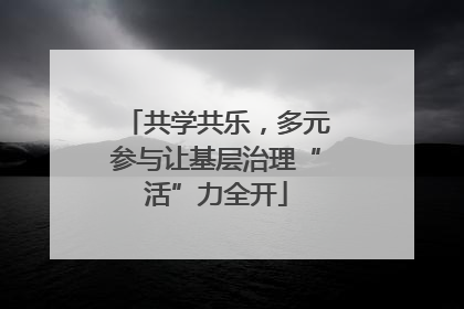 共学共乐，多元参与让基层治理“活”力全开