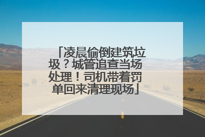 凌晨偷倒建筑垃圾？城管追查当场处理！司机带着罚单回来清理现场