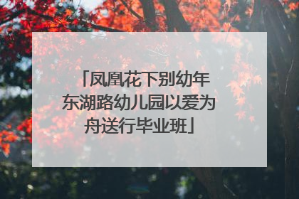 凤凰花下别幼年 东湖路幼儿园以爱为舟送行毕业班