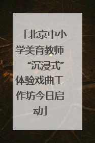 北京中小学美育教师“沉浸式”体验戏曲工作坊今日启动