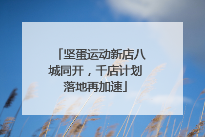 坚蛋运动新店八城同开，千店计划落地再加速