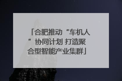 合肥推动“车机人”协同计划 打造聚合型智能产业集群
